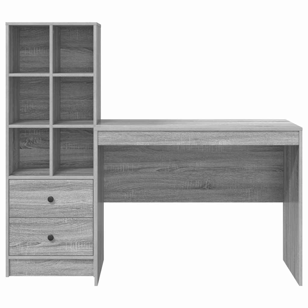 Schreibtisch mit Stauraum 2 pcs Grau Sonoma 100 x 50 x 76 cm