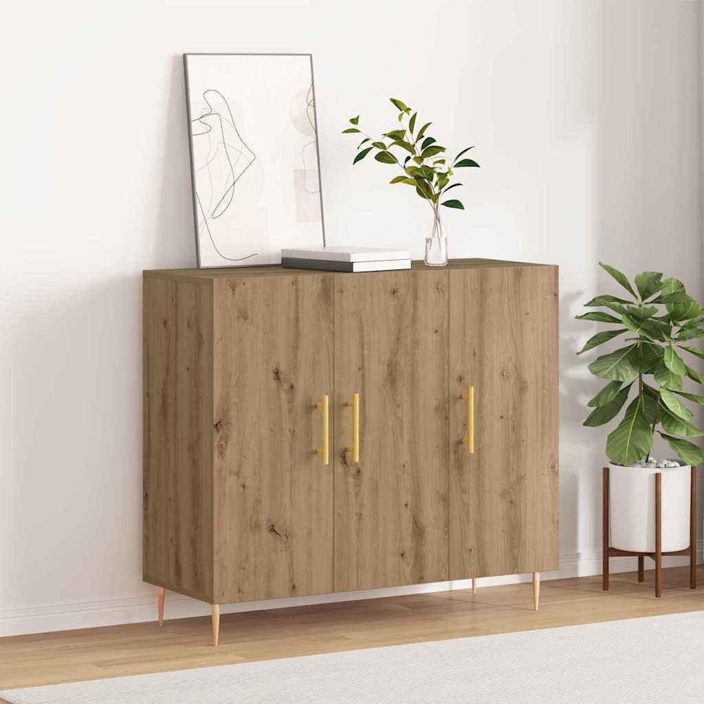 Sideboard Eiche handwerklich 90 x 34 x 80 cm Holzwerkstoff