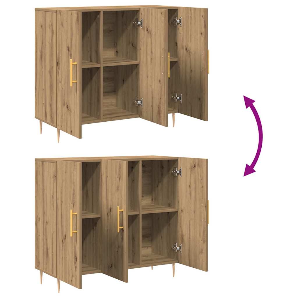 Sideboard Eiche handwerklich 90 x 34 x 80 cm Holzwerkstoff