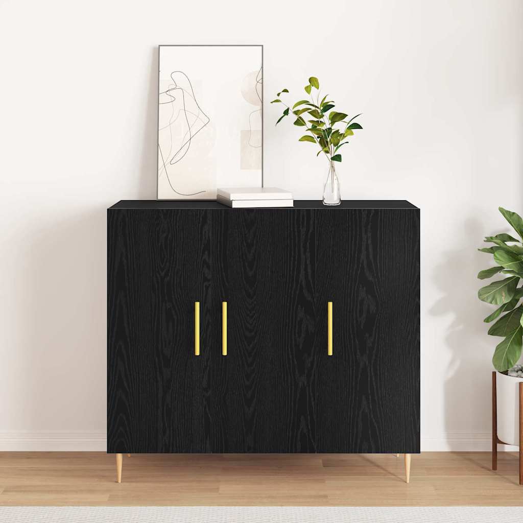 Sideboard Schwarze Eiche 90 x 34 x 80 cm Holzwerkstoff