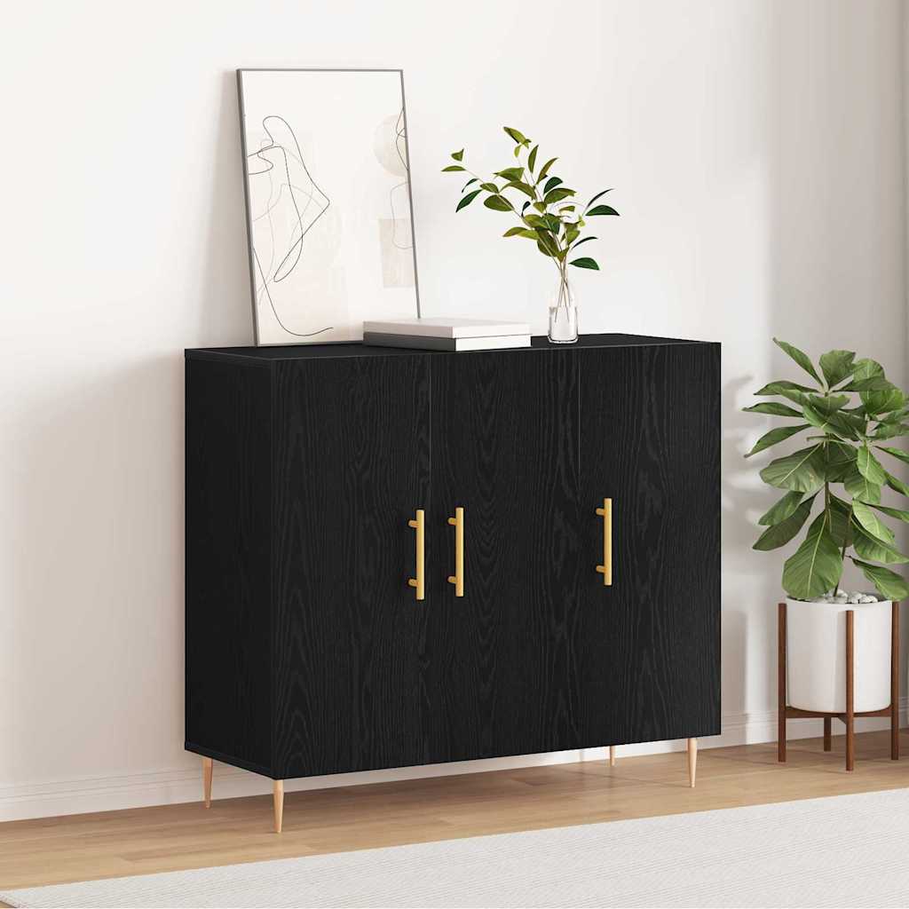 Sideboard Schwarze Eiche 90 x 34 x 80 cm Holzwerkstoff