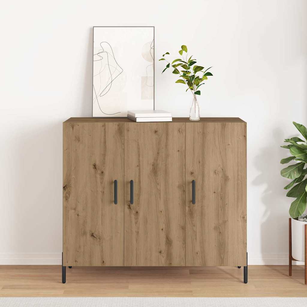 Sideboard Eiche handwerklich 90 x 34 x 80 cm Holzwerkstoff