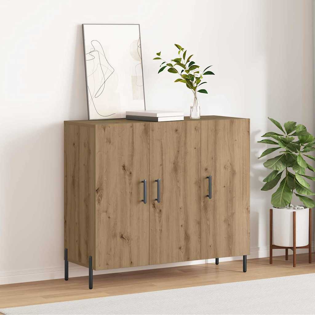 Sideboard Eiche handwerklich 90 x 34 x 80 cm Holzwerkstoff