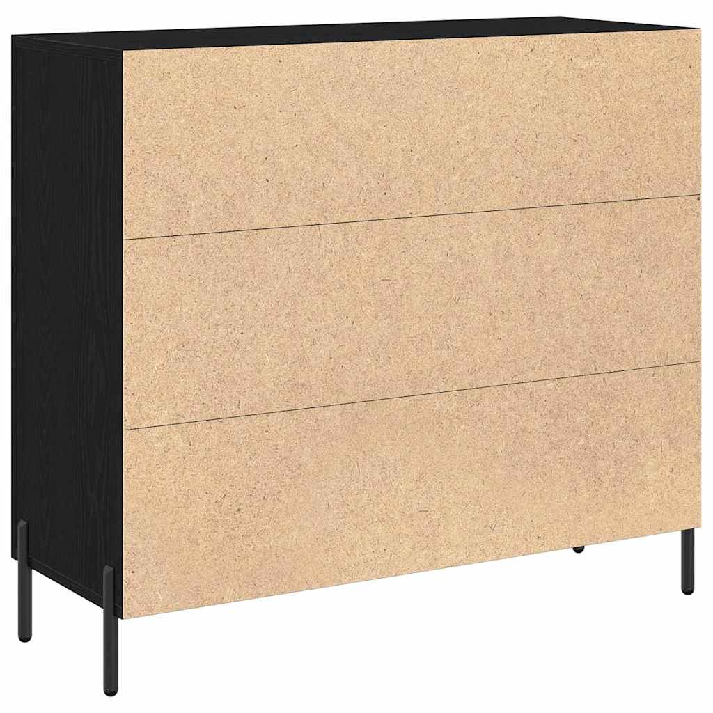 Sideboard Schwarze Eiche 90 x 34 x 80 cm Holzwerkstoff