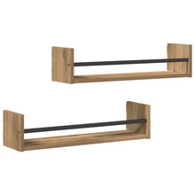Wandregal 2 pcs Artisan-Eiche 60 x 16 x 14 cm Holzwerkstoff