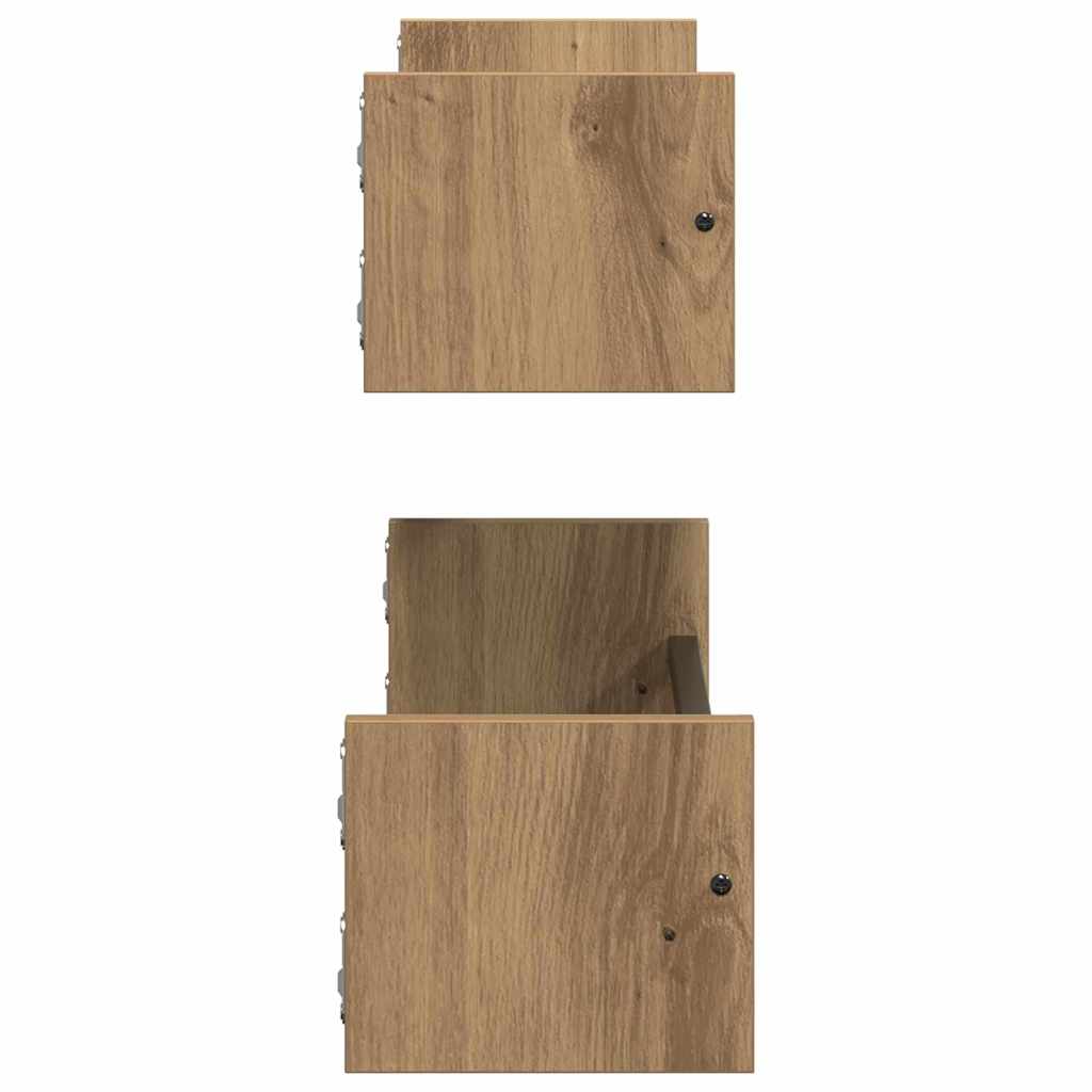 Wandregal 2 pcs Artisan-Eiche 60 x 16 x 14 cm Holzwerkstoff