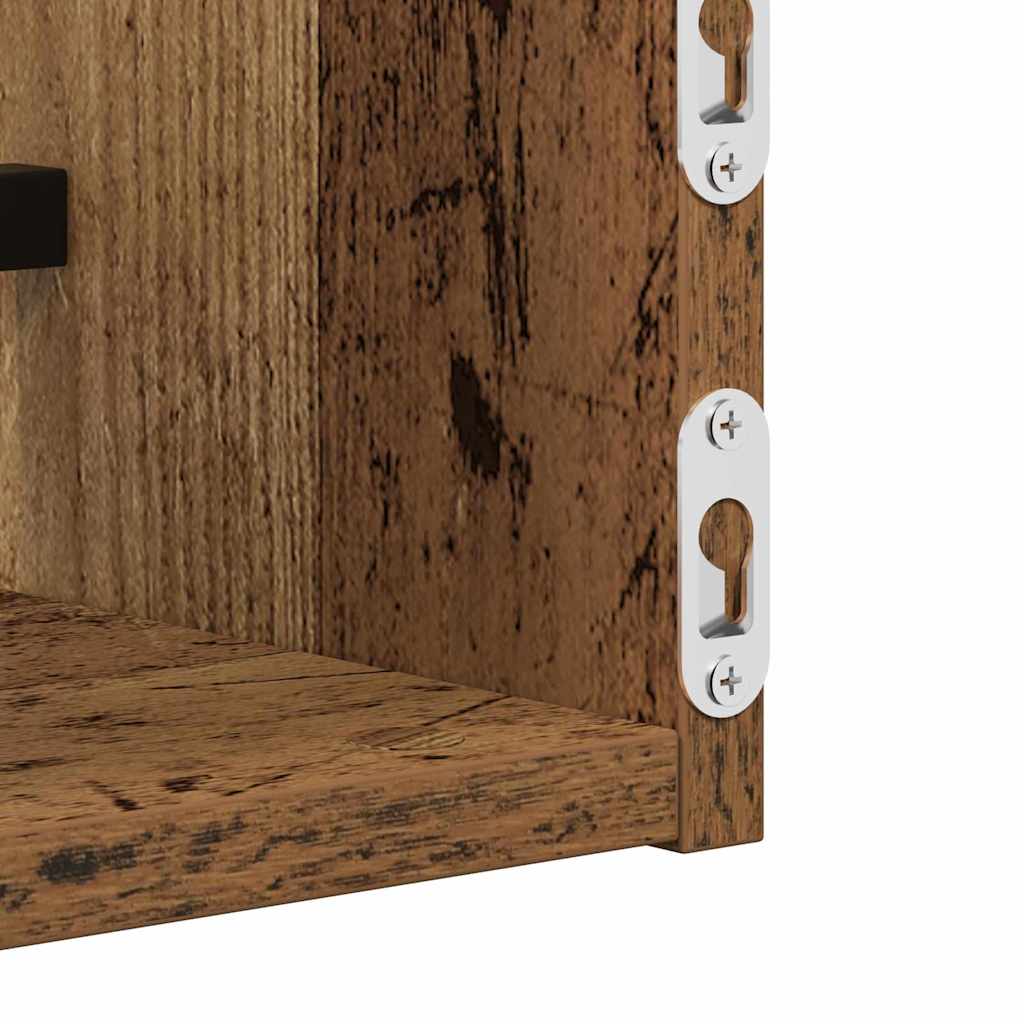 Wandregal mit Regal 2 pcs Altholz 80 x 16 x 14 cm Holzwerkstoff
