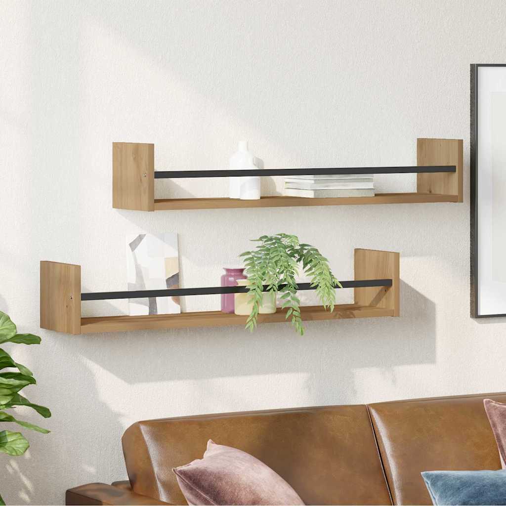 Wandregal 2 pcs Artisan-Eiche 80 x 16 x 14 cm Holzwerkstoff
