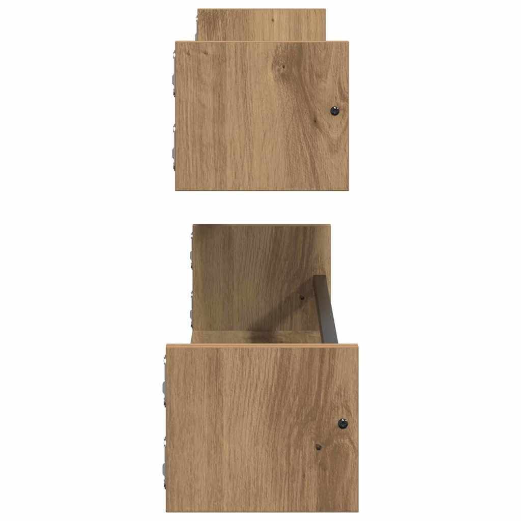 Wandregal 2 pcs Artisan-Eiche 80 x 16 x 14 cm Holzwerkstoff