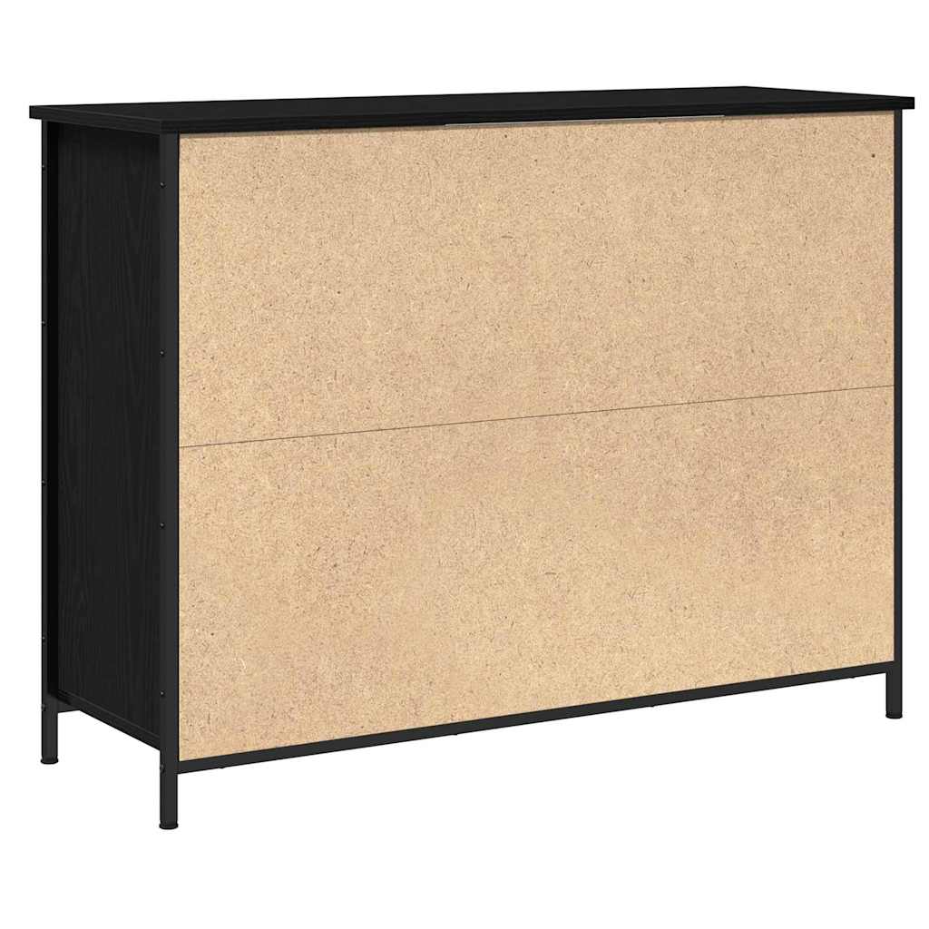 Sideboard Schwarz Eichen-Optik 100 x 35 x 75 cm Holzwerkstoff