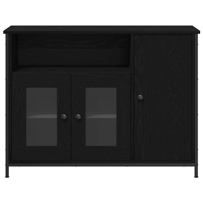 Sideboard Schwarz Eichen-Optik 100 x 35 x 75 cm Holzwerkstoff