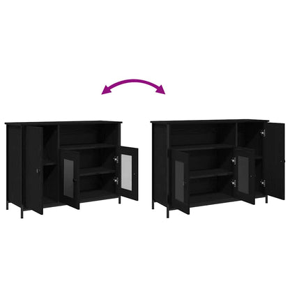 Sideboard Schwarz Eichen-Optik 100 x 35 x 75 cm Holzwerkstoff