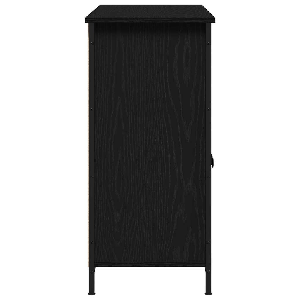 Sideboard Schwarz Eichen-Optik 100 x 35 x 75 cm Holzwerkstoff