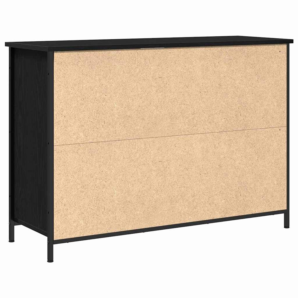 Sideboard Schwarz Eichen-Optik 100 x 35 x 70 cm Holzwerkstoff