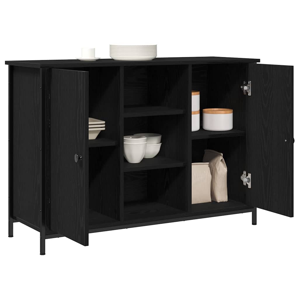 Sideboard Schwarz Eichen-Optik 100 x 35 x 70 cm Holzwerkstoff