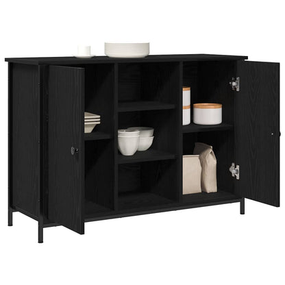 Sideboard Schwarz Eichen-Optik 100 x 35 x 70 cm Holzwerkstoff