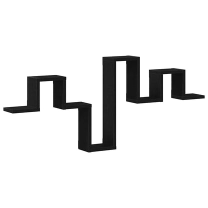 Wandregal Schwarz Eichen-Optik 104.5 x 10 x 43 cm Holzwerkstoff