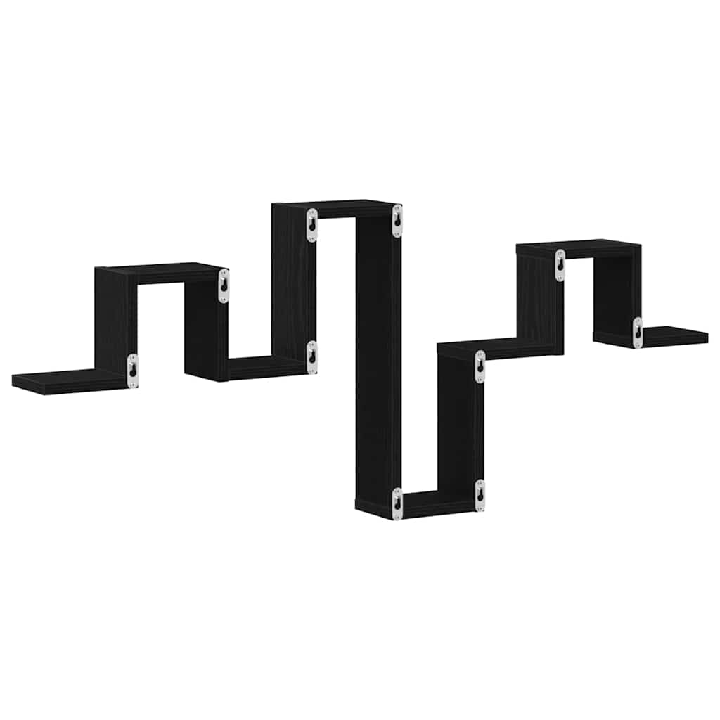 Wandregal Schwarz Eichen-Optik 104.5 x 10 x 43 cm Holzwerkstoff