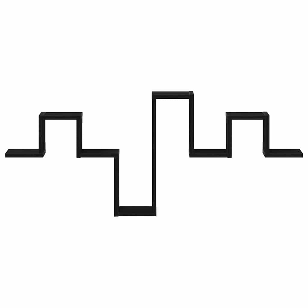 Wandregal Schwarz Eichen-Optik 104.5 x 10 x 43 cm Holzwerkstoff