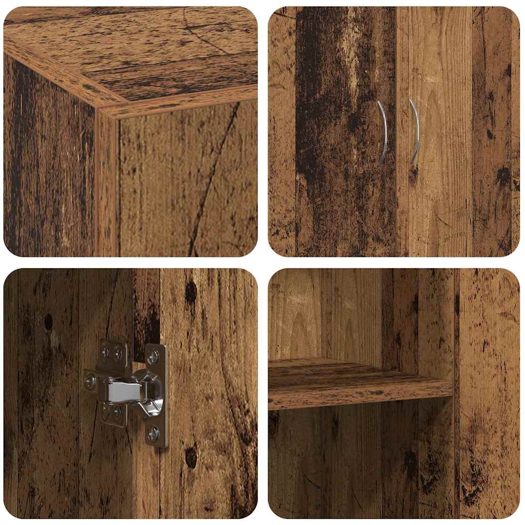 Büroschrank mit Regal Altholz 60 x 32 x 77.5 Holzwerkstoff