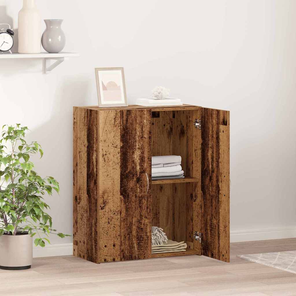 Büroschrank mit Regal Altholz 60 x 32 x 77.5 Holzwerkstoff