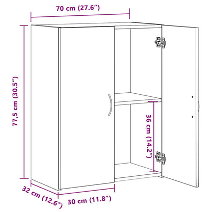 Büroschrank mit Tür Artisan-Eiche 60 x 32 x 77.5 Holzwerkstoff