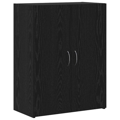 Büroschrank Schwarz Eichen-Optik 60 x 32 x 77.5 Holzwerkstoff