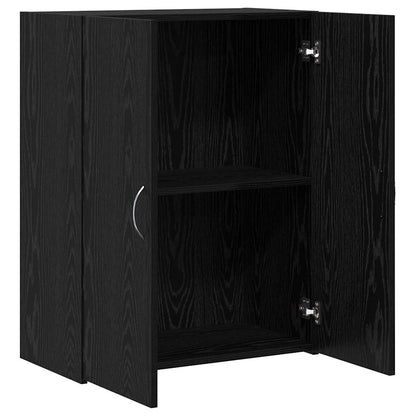 Büroschrank Schwarz Eichen-Optik 60 x 32 x 77.5 Holzwerkstoff