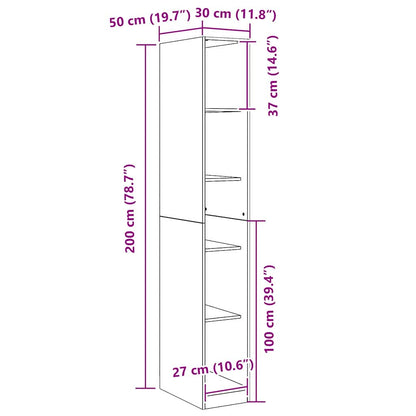 Kleiderschrank Schwarze Eiche 30 x 50 x 200 cm Holzwerkstoff