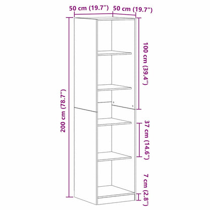 Kleiderschrank Schwarze Eiche 50 x 50 x 200 cm Holzwerkstoff