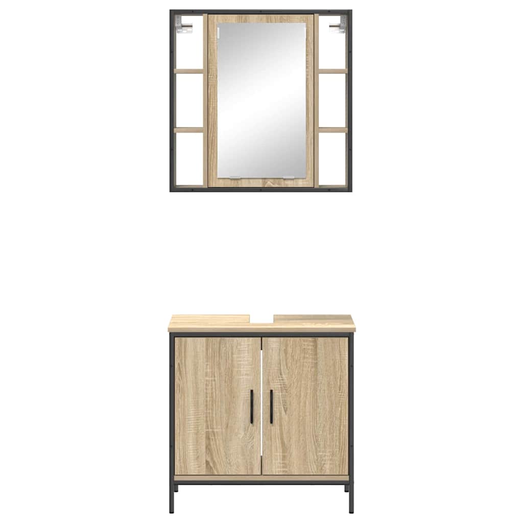 Badezimmermöbel Set 2 pcs Braun 60 x 30 x 60 cm Holzwerkstoff
