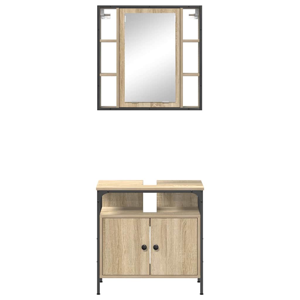 Badezimmermöbel Set 2 pcs Braun 60 x 30 x 60 cm Holzwerkstoff