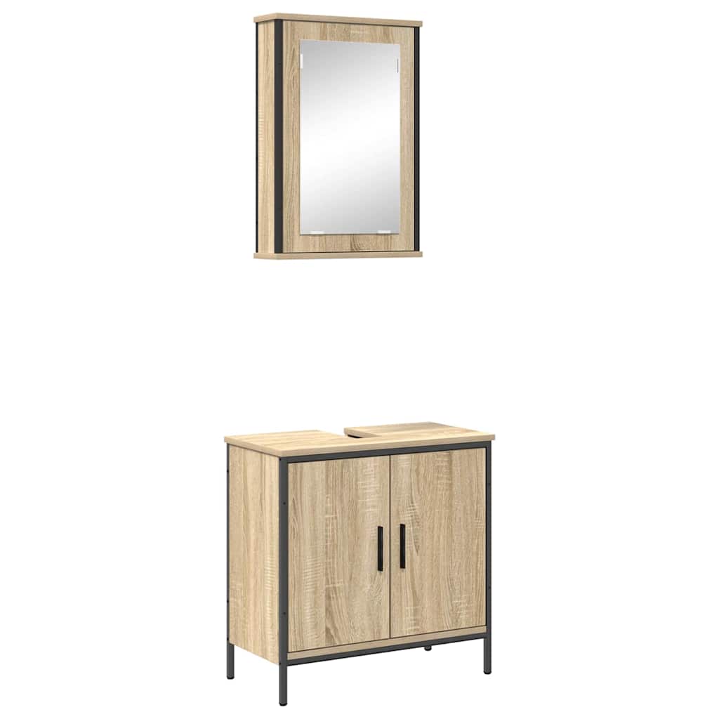Badezimmermöbel Set 2 pcs Braun 60 x 30 x 60 cm Holzwerkstoff