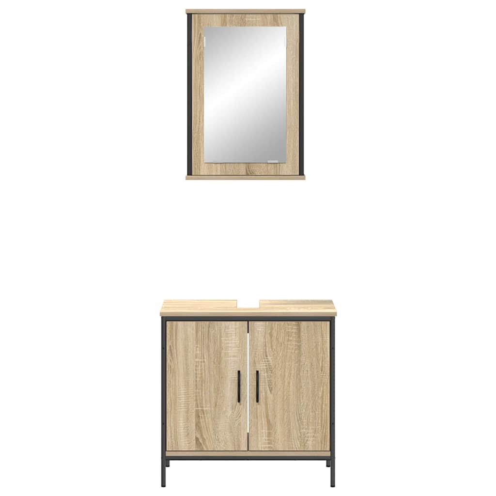 Badezimmermöbel Set 2 pcs Braun 60 x 30 x 60 cm Holzwerkstoff