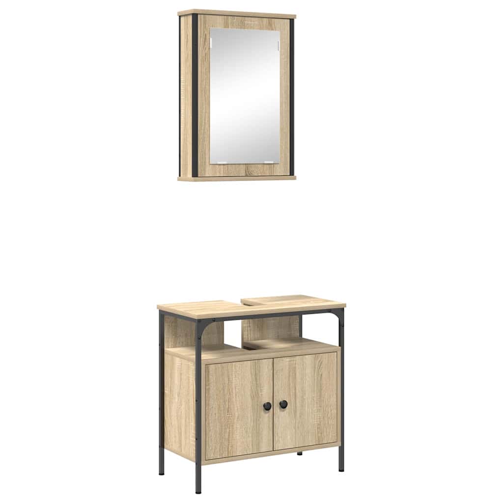 Badezimmermöbel Set 2 pcs Braun 60 x 30 x 60 cm Holzwerkstoff