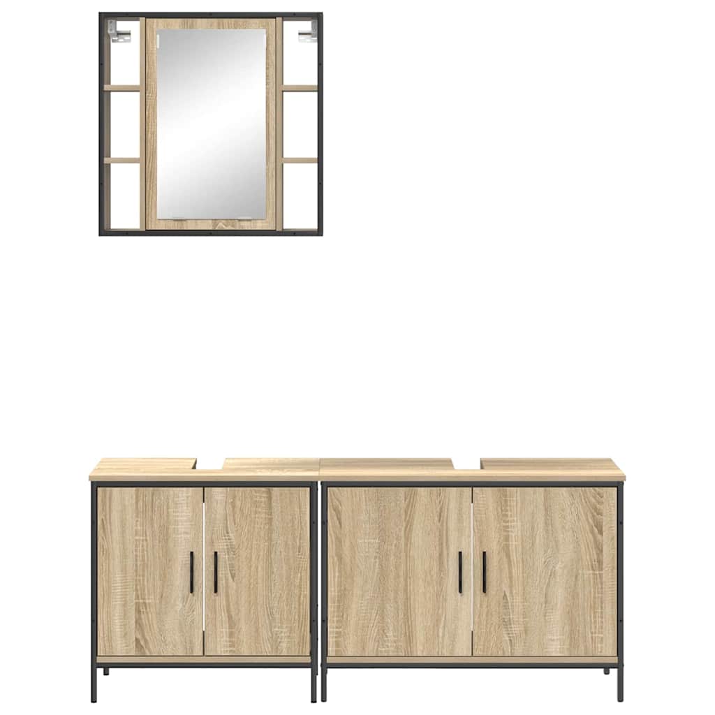 Badezimmermöbel Set 3 pcs Braun 60 x 30 x 60 cm Holzwerkstoff