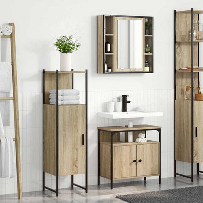 Badezimmermöbel Set mit Regal 3 pcs Braun 33 x 33 x 120.5 cm