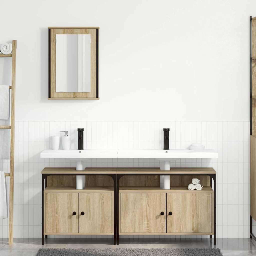 Badezimmermöbel Set 3 pcs Braun 80 x 30 x 60 cm Holzwerkstoff