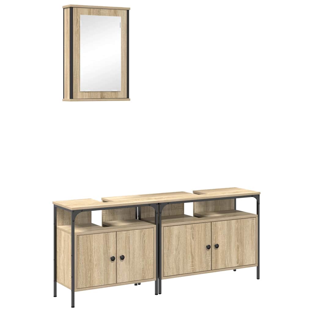 Badezimmermöbel Set 3 pcs Braun 80 x 30 x 60 cm Holzwerkstoff