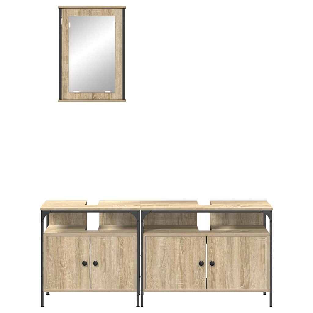 Badezimmermöbel Set 3 pcs Braun 80 x 30 x 60 cm Holzwerkstoff