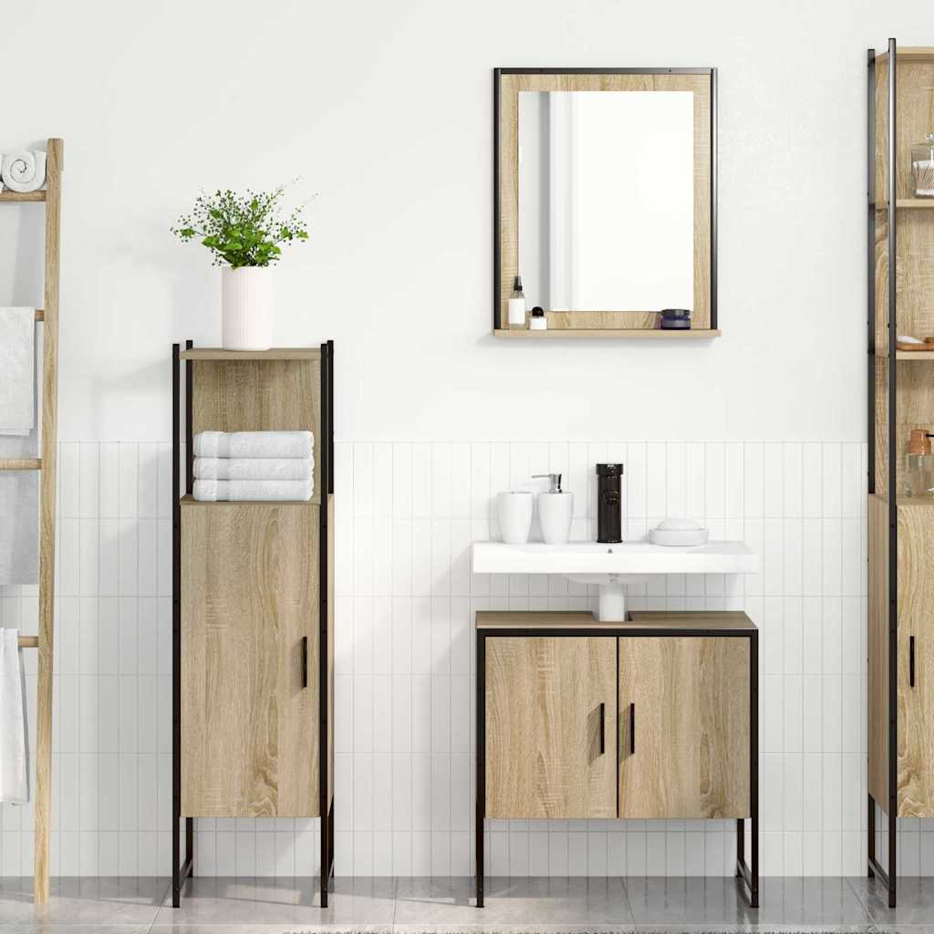 Badezimmermöbel Set 3 pcs Braun 60 x 33 x 60 cm Holzwerkstoff
