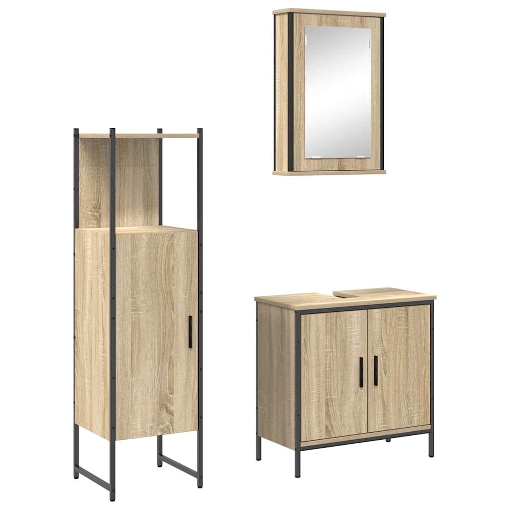 Badezimmermöbel Set 3 pcs Braun 60 x 30 x 60 cm Holzwerkstoff
