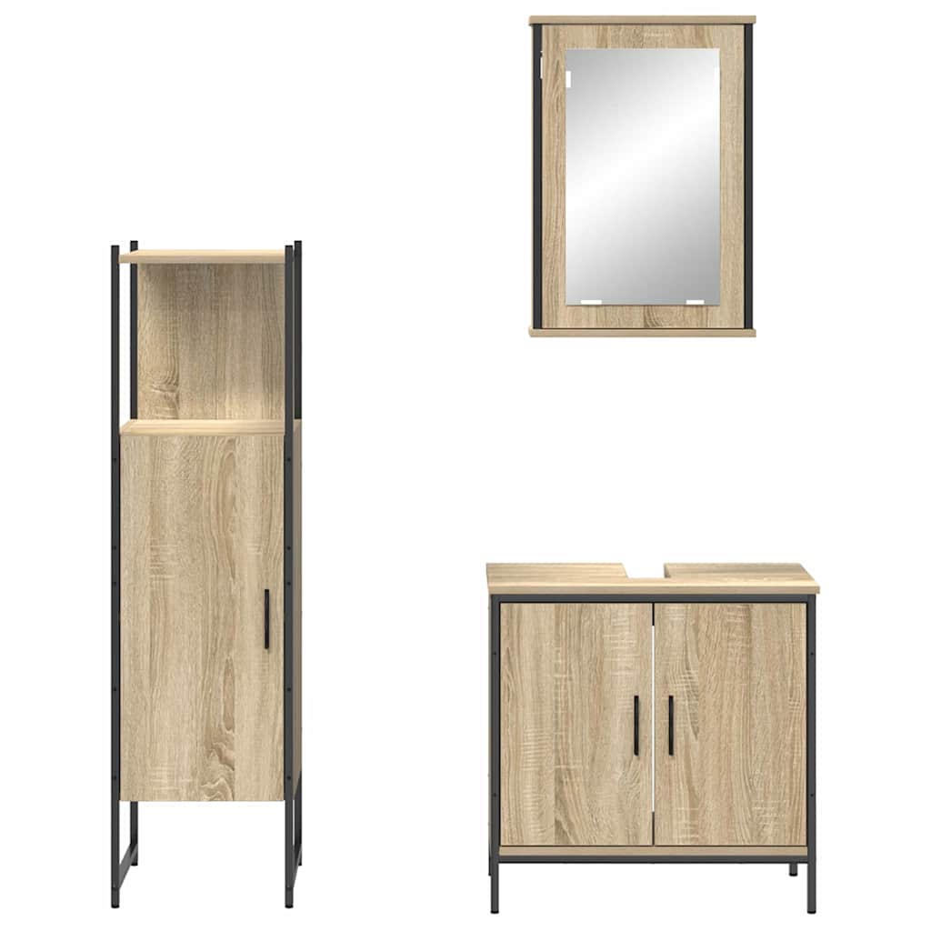 Badezimmermöbel Set 3 pcs Braun 60 x 30 x 60 cm Holzwerkstoff
