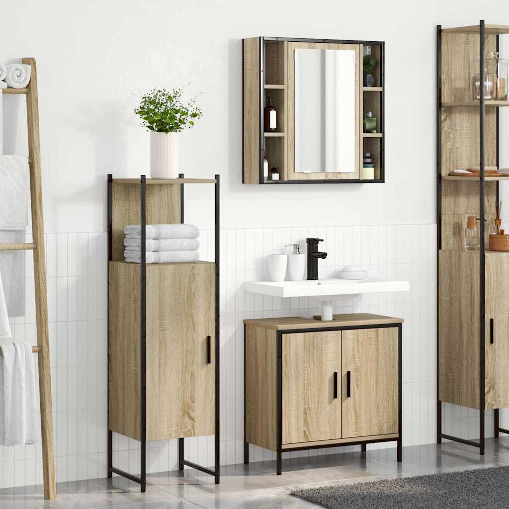 Badezimmermöbel Set 3 pcs Braun 60 x 30 x 60 cm Holzwerkstoff