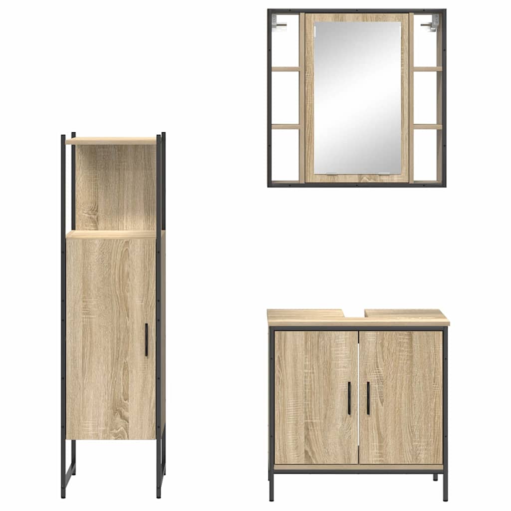 Badezimmermöbel Set 3 pcs Braun 60 x 30 x 60 cm Holzwerkstoff