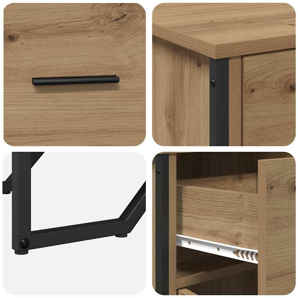 Sideboard Eiche handwerklich 97 x 32,5 x 74,5 cm Holzwerkstoff