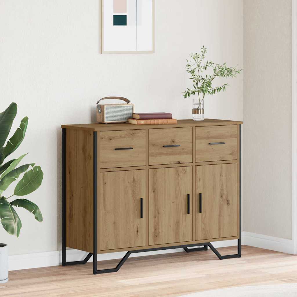 Sideboard Eiche handwerklich 97 x 32,5 x 74,5 cm Holzwerkstoff