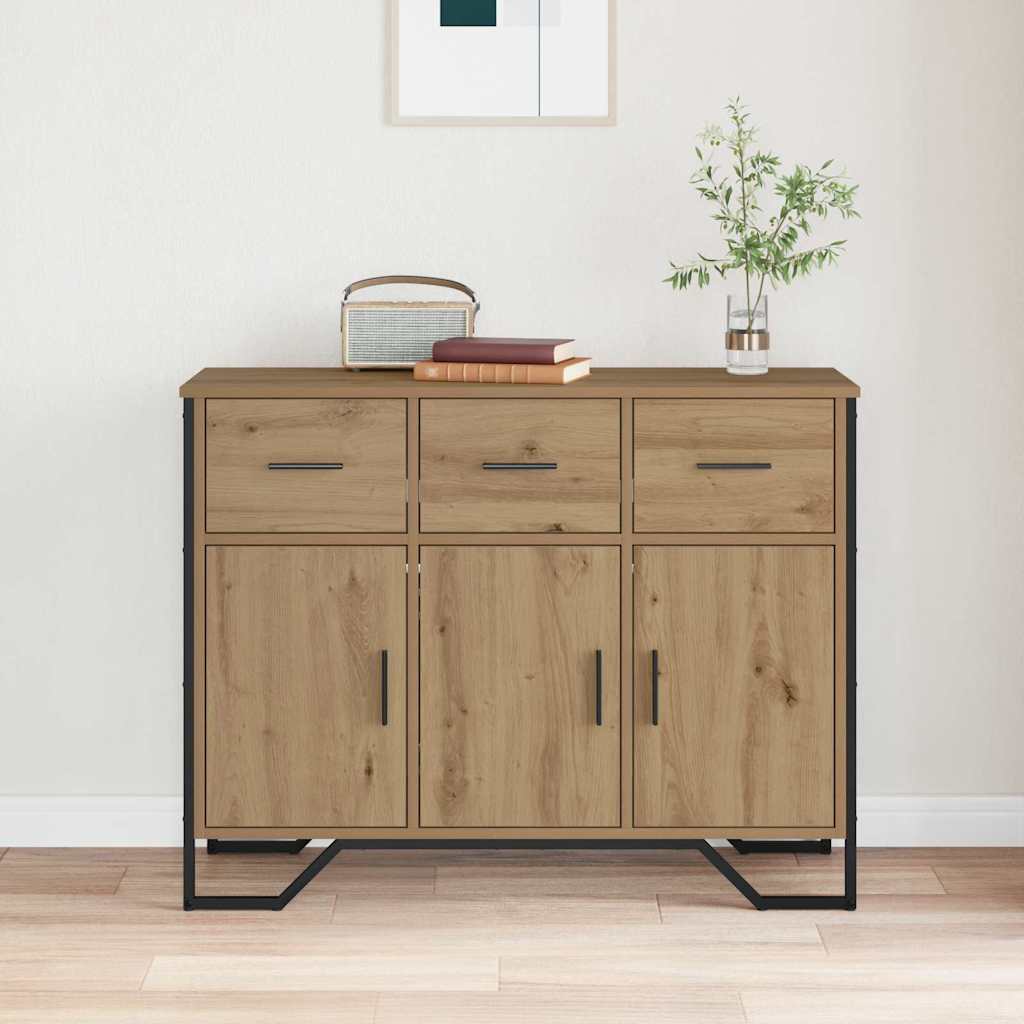 Sideboard Eiche handwerklich 97 x 32,5 x 74,5 cm Holzwerkstoff