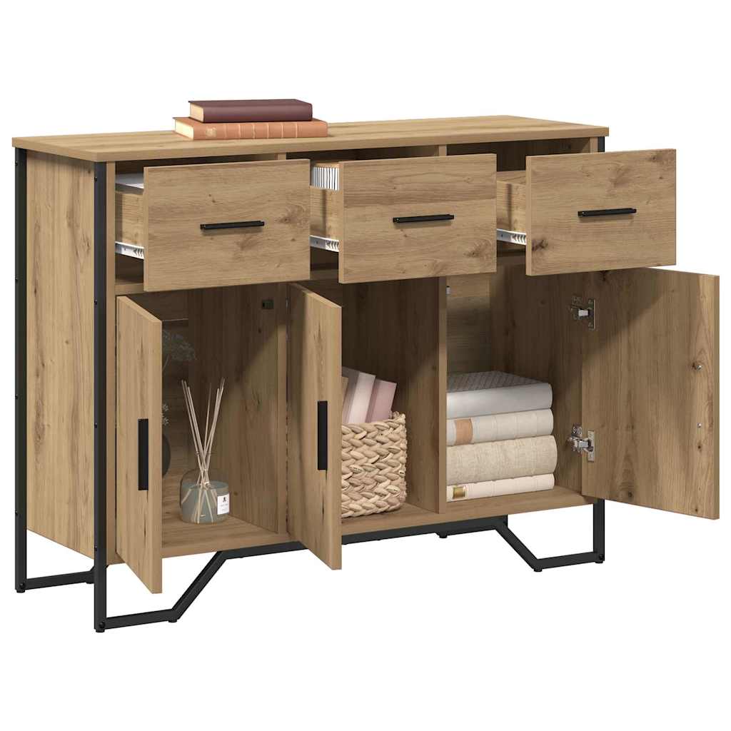 Sideboard Eiche handwerklich 97 x 32,5 x 74,5 cm Holzwerkstoff
