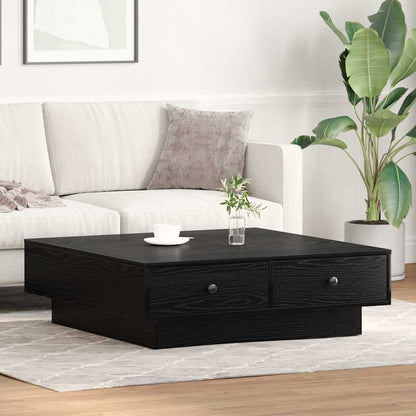 Couchtisch Schwarz Eichen-Optik 90 x 90 x 28 cm Holzwerkstoff